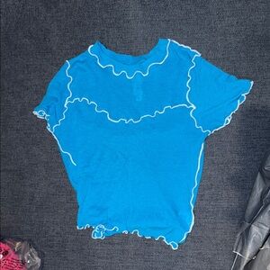 Vibrant Blue Women's Short Sleeve Top Eliza Faulkner